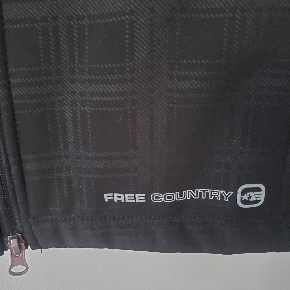 Free Country Woman's Black Plaid Hooded Trench Coat With Faux Fur Lining Sz S - Picture 7 of 16